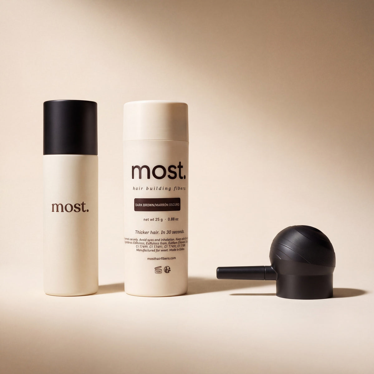 The most. hair fibers, AnchorSet Spray and Precision Applicator together